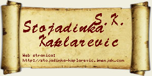 Stojadinka Kaplarević vizit kartica